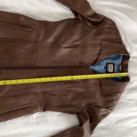 Coat, leather light tan brown, double lining cloth - Picture 12 of 13